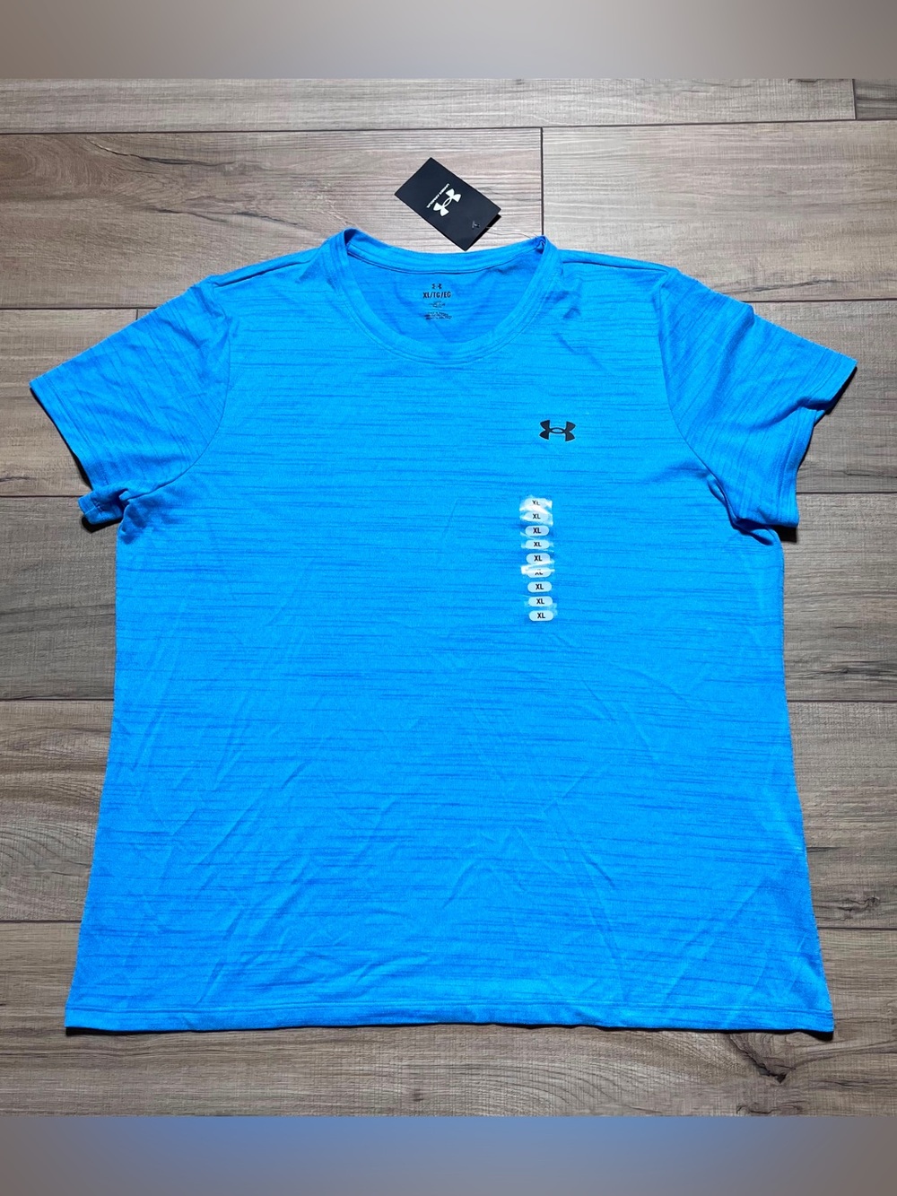 Under Armour Womens Tech Tiger Short Sleeve Crew Neck T-Shirt Size XL Blue